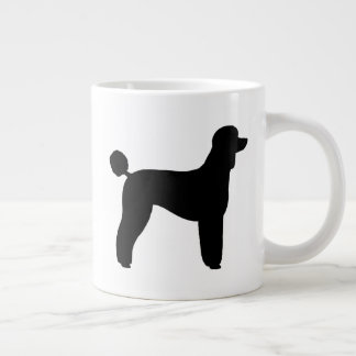 Caneca De Café Grande Silhuetas de Raça de Poodle Standard