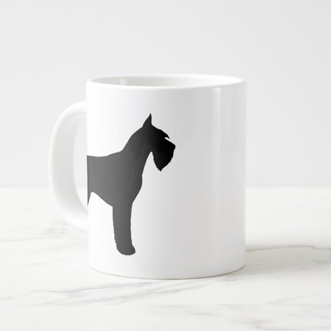 Caneca De Café Grande Silhuettes Cachorros-Gigantes Negros (Frente Esquerda)