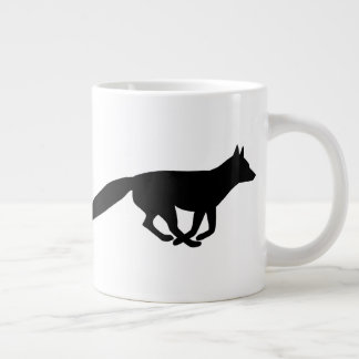Caneca De Café Grande Silhuettes Raposa em Execução