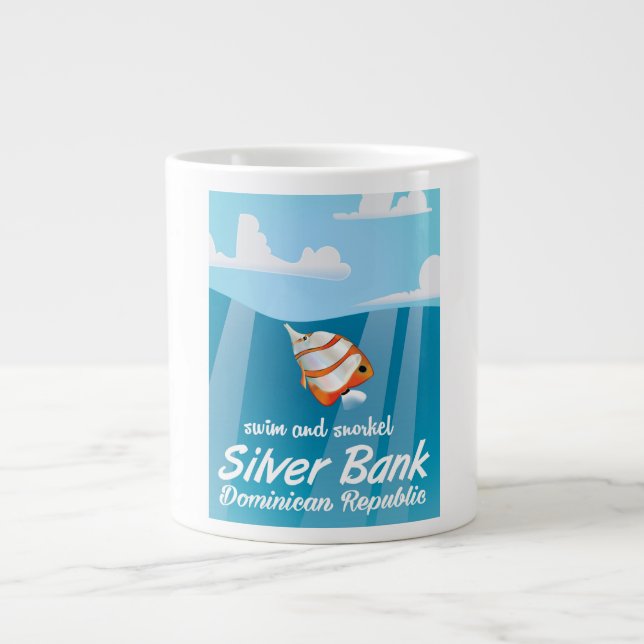 Caneca De Café Grande Silver Bank República Dominicana Snorkel viagem (Frente)