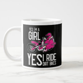 Caneca De Café Grande Sim, eu sou uma garota Sim, eu ando de moto de ter