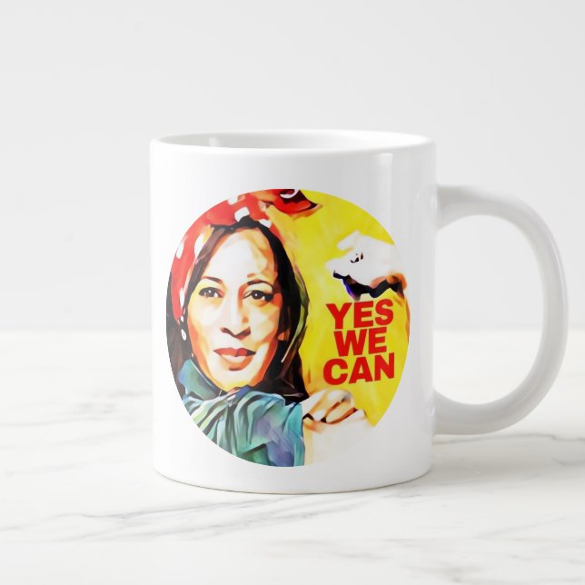 Caneca De Café Grande Sim Podemos - Eleições 2024 De Kamala Harris (Direita)