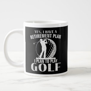 Caneca De Café Grande Sim Tenho Um Plano De Aposentadoria Golfe Golfe En