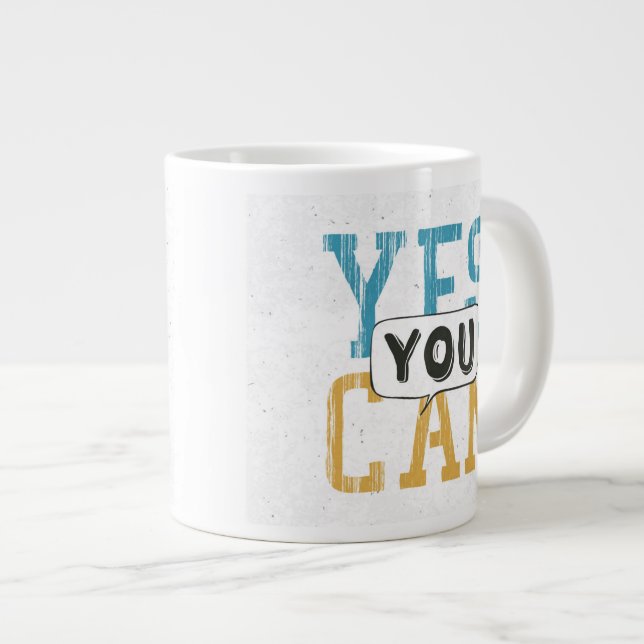Caneca De Café Grande Sim Você Pode (Frente Esquerda)