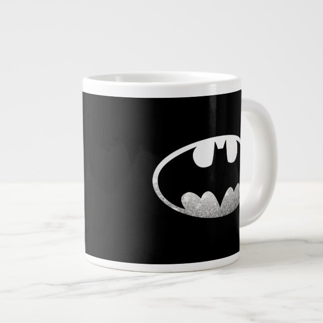 Caneca De Café Grande Símbolo Batman | Logotipo Grainy (Frente Esquerda)