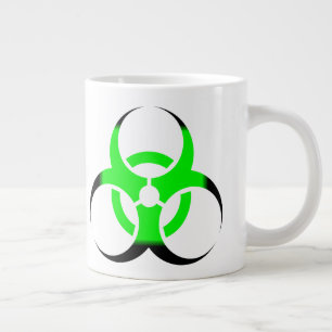 Caneca De Café Grande Símbolo de Biorisco Biológico verde e preto