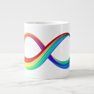 Caneca De Café Grande Símbolo de Infinidade Arco-Íris em Camadas