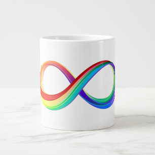 Caneca De Café Grande Símbolo de Infinidade Arco-Íris em Camadas