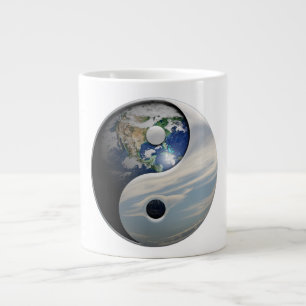Caneca De Café Grande Símbolo Earth Yin and Yang