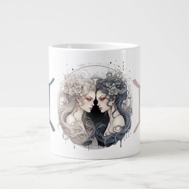 Caneca De Café Grande Símbolo Gemini em greve Trabalho de arte (Frente)