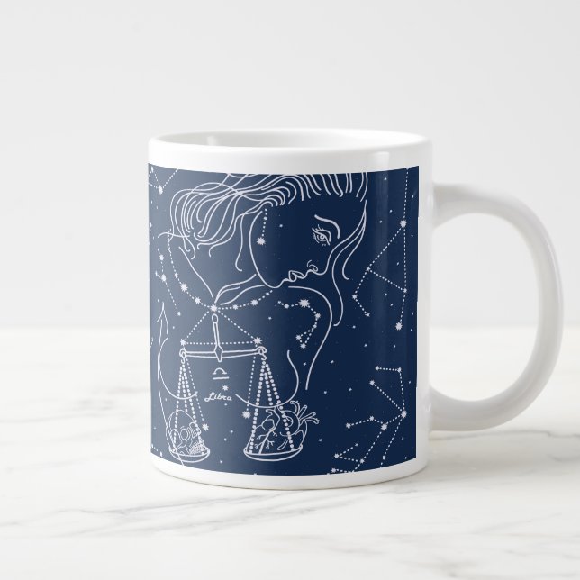 Caneca De Café Grande Símbolo liar zodiaco (Direita)