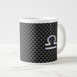 Caneca De Café Grande Símbolo libra zodíaco no estilo de fibra de carb