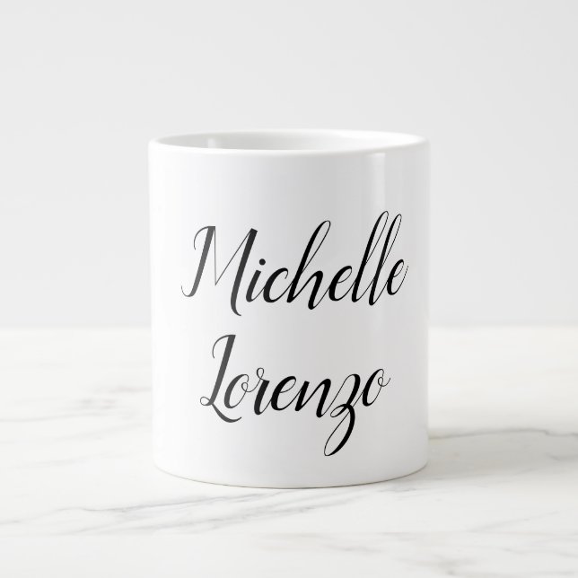 Caneca De Café Grande Simples e profissional preto e branco (Frente)