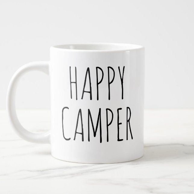 Caneca De Café Grande Simples fazenda moderna "Camper Feliz" (Esquerda)