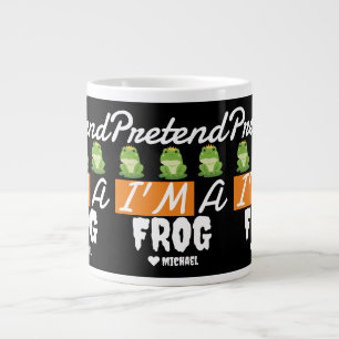 Caneca De Café Grande Simples Feliz Dia das Bruxas fingir que sou um Sap