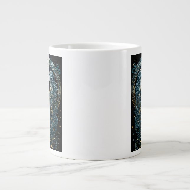 Caneca De Café Grande Sinal de astrologia Gemini (Frente)