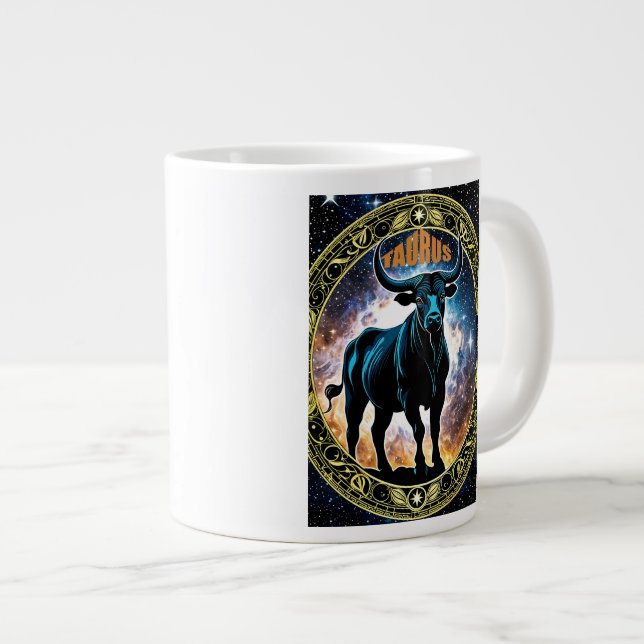 Caneca De Café Grande Sinal de astrologia Taurus (Frente Esquerda)