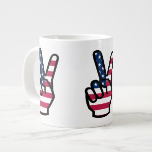 Caneca De Café Grande Sinal de vitória dos EUA