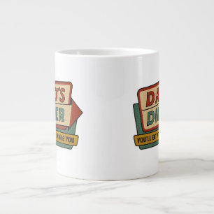 Caneca De Café Grande Sinal Retro do Lanche de Papai – Ben-Day Arte Pop 