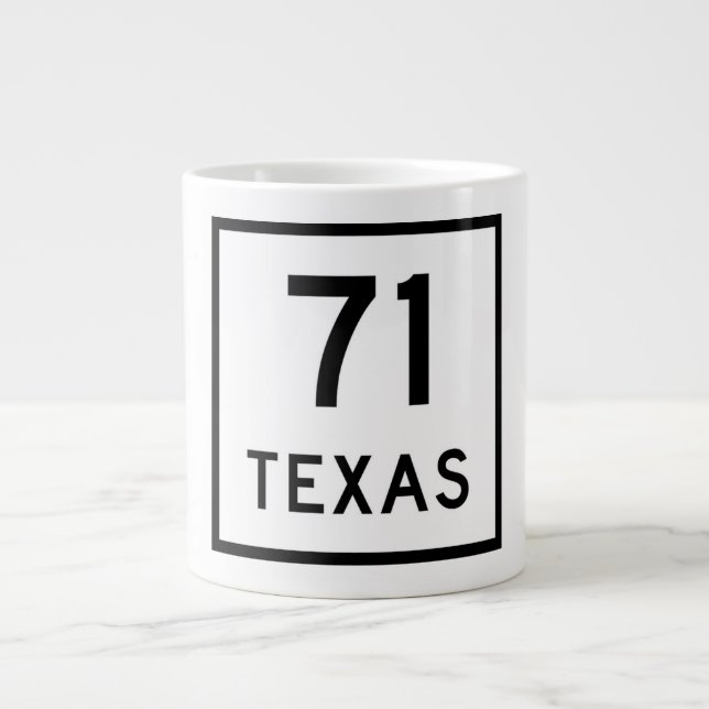Caneca De Café Grande Sinal SH 71 no Texas (Frente)