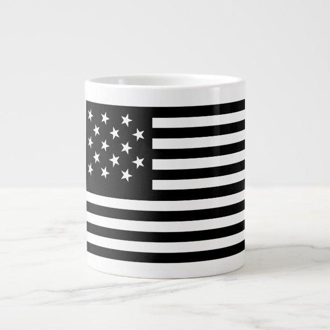 Caneca De Café Grande Sinalizador Black Star Spanged Banner America (Frente)