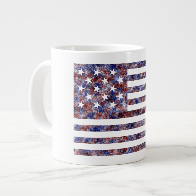 Caneca De Café Grande Sinalizador Colorido da América de Banner com Span (Frente Esquerda)