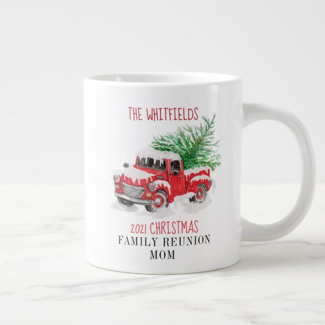 Caneca De Café Grande Sindicato da Família de Natal Personalizada Caminh (Direita)
