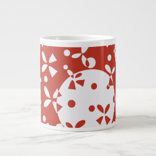 Caneca De Café Grande Sinos de Natal Vermelhos e Brancos Padrão de Feria