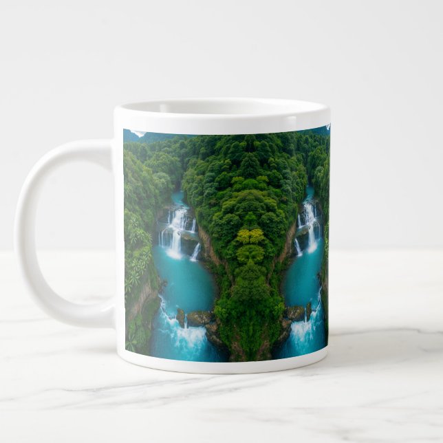 Caneca De Café Grande "Sips by Falls - Cascata Tropical (Esquerda)