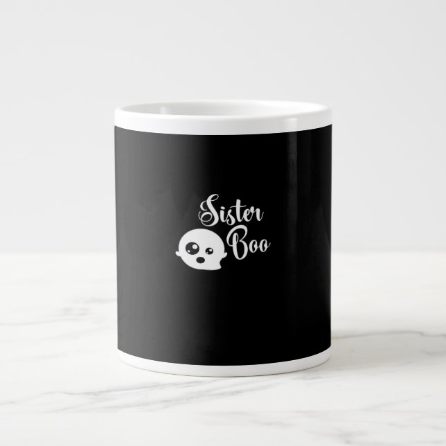 Caneca De Café Grande Sister Boo Halloween (Frente)