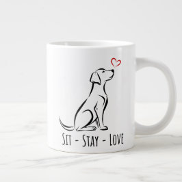 Caneca De Café Grande Sit-Stay-Love Labrador