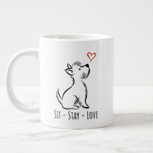 Caneca De Café Grande Sit-Stay-Love Westie