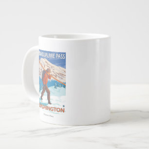 Caneca De Café Grande Skis - Snoqualmie Pass, WA