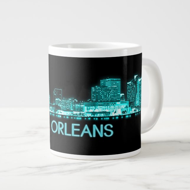 Caneca De Café Grande Skyline Nova Orleans (Frente Esquerda)