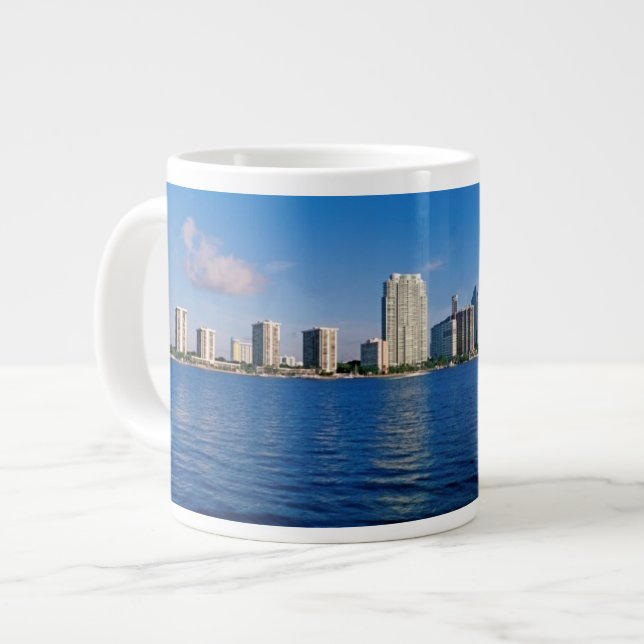 Caneca De Café Grande Skyline of Miami, Flórida (Frente Esquerda)