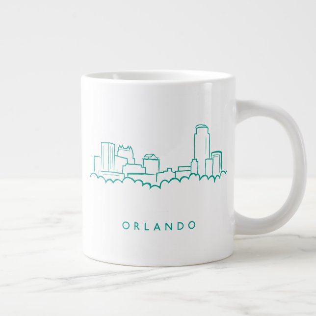 Caneca De Café Grande Skyline Orlando Florida (Direita)