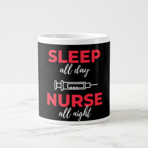 Caneca De Café Grande Sleep All Day Nurse All Night