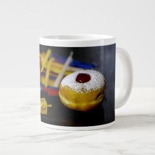 Caneca De Café Grande SlipperyJoe Hanukkah natureza-morta simbólica feri