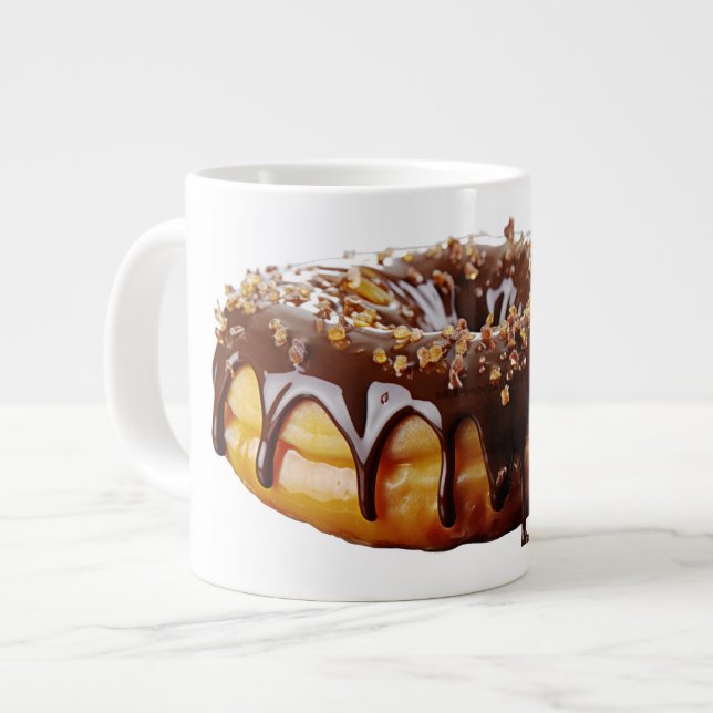 Caneca De Café Grande SlipperyJoe's decadent donut covered thick glossy  (Frente Esquerda)
