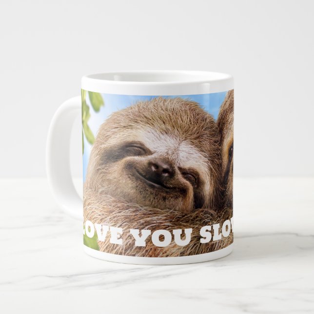 Caneca De Café Grande Sloth Couple (Frente Esquerda)