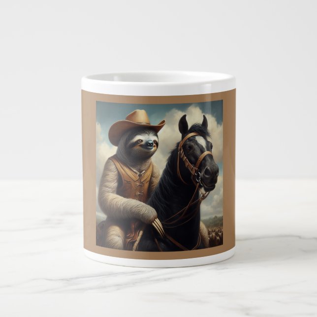 Caneca De Café Grande Sloth Cowboy (Frente)