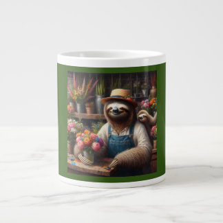 Caneca De Café Grande Sloth Florist