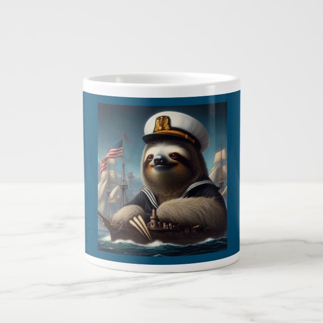Caneca De Café Grande Sloth Sailor (Frente)
