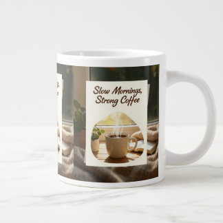 Caneca De Café Grande Slow Mornings Strong Coffee Cozy Morning Coffeemug
