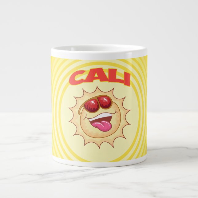 Caneca De Café Grande Smiling Brilhante Cali Sun (Frente)