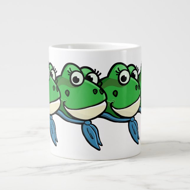 Caneca De Café Grande Smiling Frogs (Frente)
