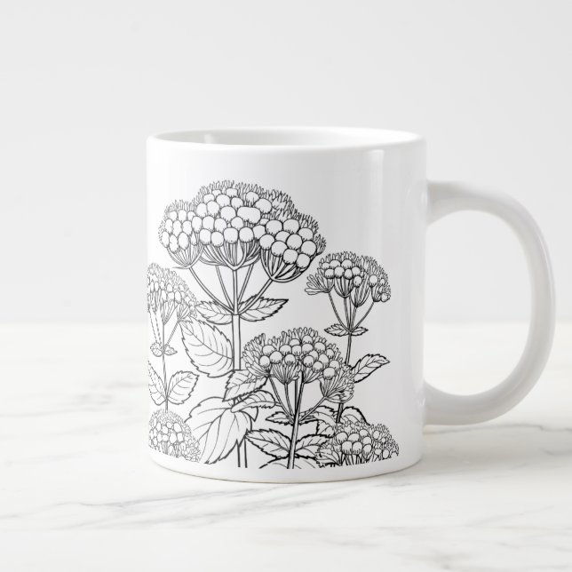 Caneca De Café Grande Snakeroot Branco - Ageratina altissima - Nativo (Direita)