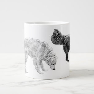 Caneca De Café Grande Sniffari de dois cães em grão fino