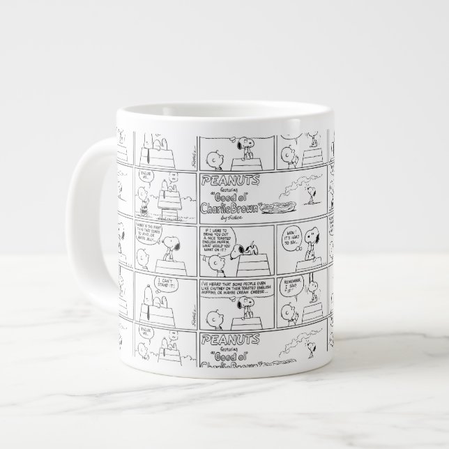 Caneca De Café Grande Snoopy & Charlie Brown | Inglês Muffin (Frente Esquerda)