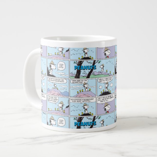 Caneca De Café Grande Snoopy e Amigos | Ir Caminhando (Frente Esquerda)